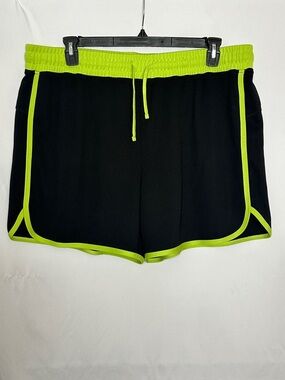 Like New Black Athletic Shorts with Neon Green Trim
